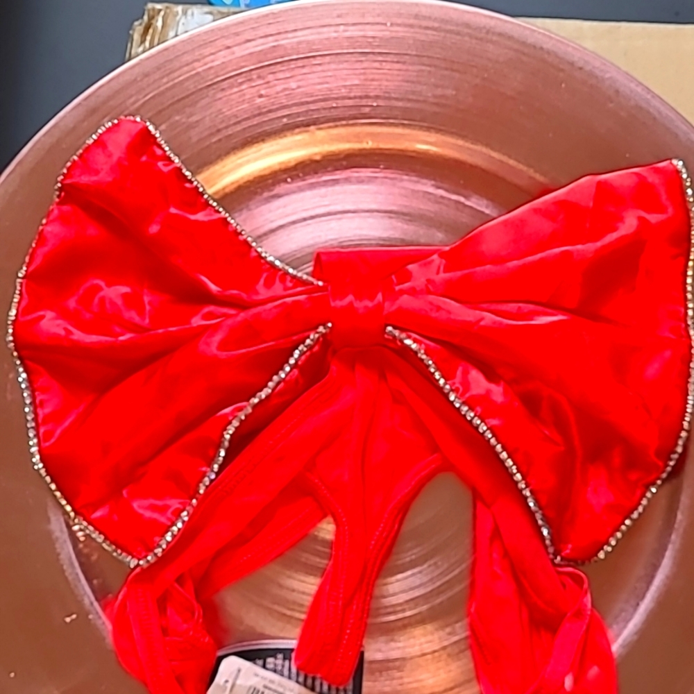NWT Victorias Secret Red satin , net Red Thong